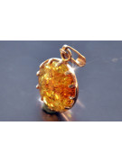 "Genuine Amber Pendant in 14K Vintage Rose Gold" vpab001 vpab001